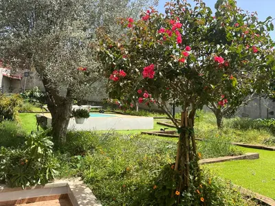 Jardín al aire libre en Villa Arrebol Azul