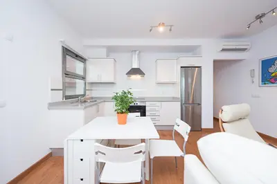 Una cocina o zona de cocina en Alojamiento en primera línea de playa en Arinaga