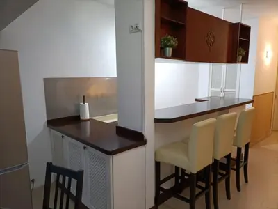 Una cocina o zona de cocina en Apartamento vacacional sur de Gran Canaria, segunda linea de playa con wifi
