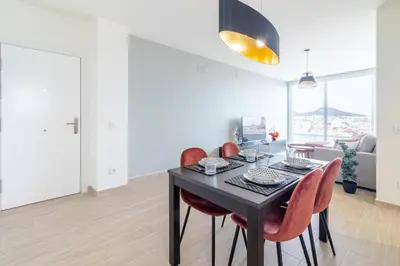 Plano de Brand New Apartment with Ocean & Volcano Views