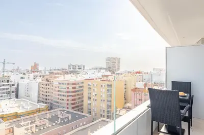 Vista general de Las Palmas de Gran Canaria o vista desde el apartamento