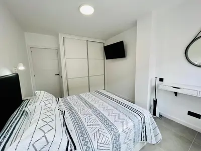 Cama o camas de una habitación en Apartamento Parque Jardín
