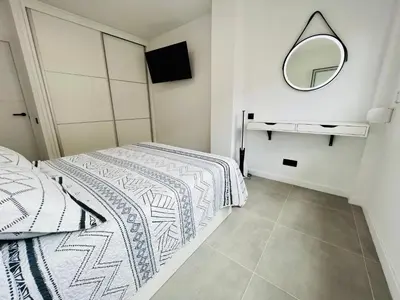 Cama o camas de una habitación en Apartamento Parque Jardín