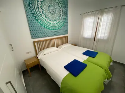Cama o camas de una habitación en Balandros Apartment, nice beach, wifi, confortable