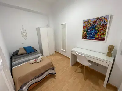 Cama o camas de una habitación en Piso de 2 habitaciones a 200 metros de la playa