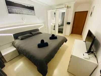 Cama o camas de una habitación en Fantastic Anfi Tauro Duplex with ocean view