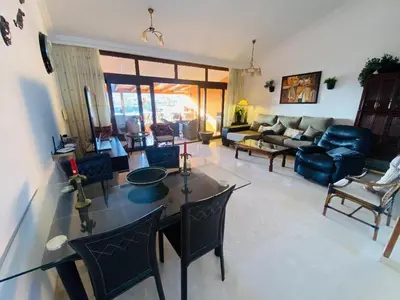 Zona de estar de Fantastic Anfi Tauro Duplex with ocean view