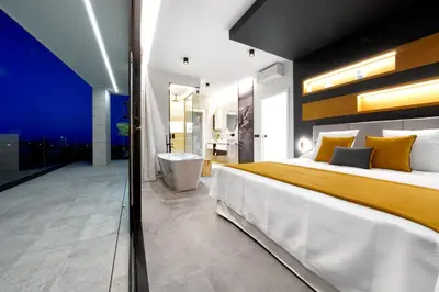 Cama o camas de una habitación en Villa Sant Meloneras