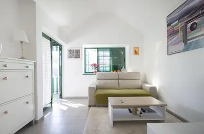 Zona de estar de Charming bungalow with private garden