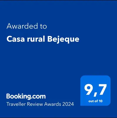 Certificado, premio, señal o documento que está expuesto en Casa rural Bejeque