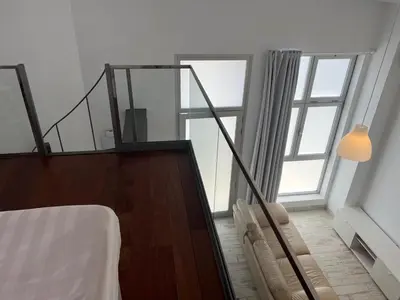 Cama o camas de una habitación en Das blaue Haus