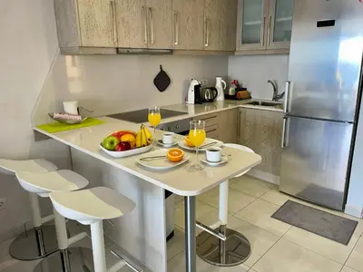Una cocina o zona de cocina en Apartment mit Traumblick
