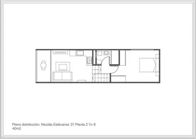 Plano de Intimate & stylish beach apartment with balcony