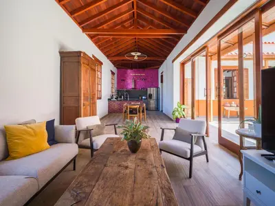 Zona de estar de Beautiful beach house in traditional Canarian style