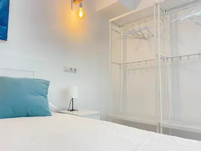 Cama o camas de una habitación en Casita Estrella con entrada independiente y patio
