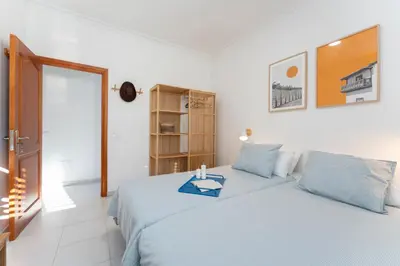 Cama o camas de una habitación en Agaete White&Blue House