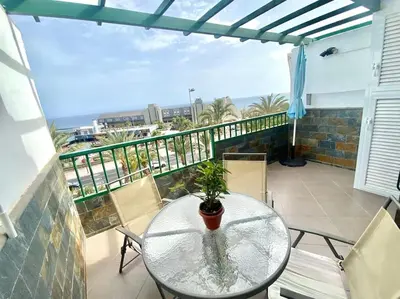 Un balcón o terraza de Apartamento vista mar en Flamboyan - San Agustín