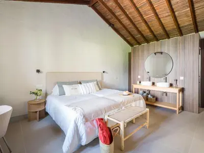 Cama o camas de una habitación en CASA RURAL CERCADO DE DON PACO