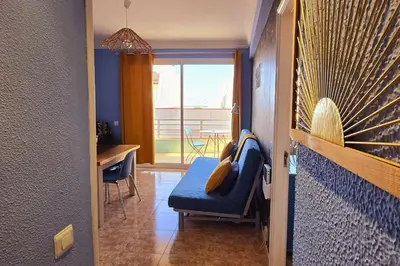 Zona de estar de Casita Canaria Playa Beachfront Access & Lateral Ocean View With Terrace