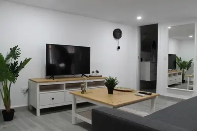 Una televisión o centro de entretenimiento en Apartamentos los Nidillos