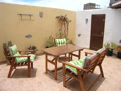 Un patio o zona al aire libre en Vivelorural Casa Saulo 3, cozy stay in Agüimes