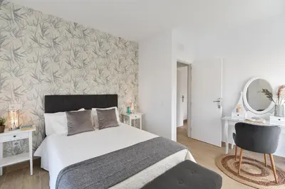 Cama o camas de una habitación en Apartamento Starlight La Aldea I