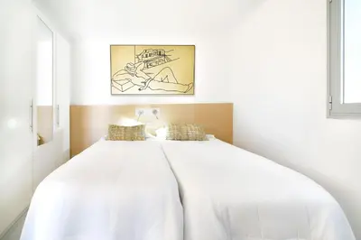 Cama o camas de una habitación en Servatur Riosol
