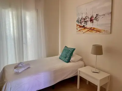 Cama o camas de una habitación en HomeForGuest Villa 10 in Salobre Golf with great views to the golf course