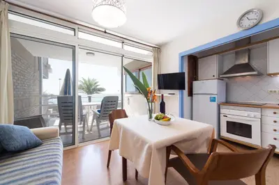 Una cocina o zona de cocina en Apartamentos El Paseo