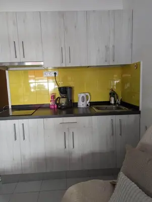 Una cocina o zona de cocina en Beachfront studio apartment Puerto Rico