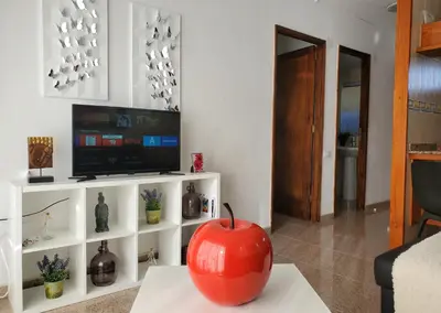 Una televisión o centro de entretenimiento en Las Camelias Apartments