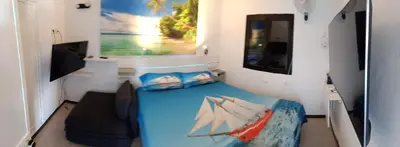 Cama o camas de una habitación en BONITO BUNGALOW DUNAS DE MASPALOMAS