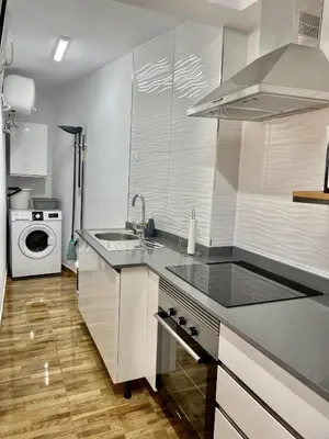 Una cocina o zona de cocina en HomeForGuest Amplio apartamento con piscina y terraza en Mogan