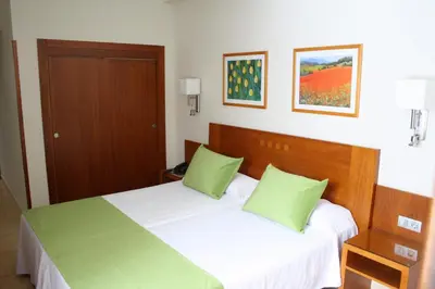 Cama o camas de una habitación en Hotel Pujol