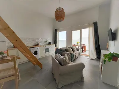 Una cocina o zona de cocina en Nueve Pies Surf casita