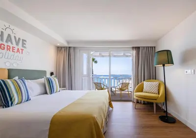 Cama o camas de una habitación en Abora Interclub Atlantic by Lopesan Hotels
