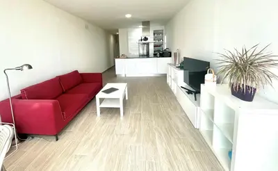Zona de estar de Blue Sky City Apartment